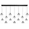 Eurofase Iissa, Chandelier, 14-Light, 72", Matte Black, Smoked Glass