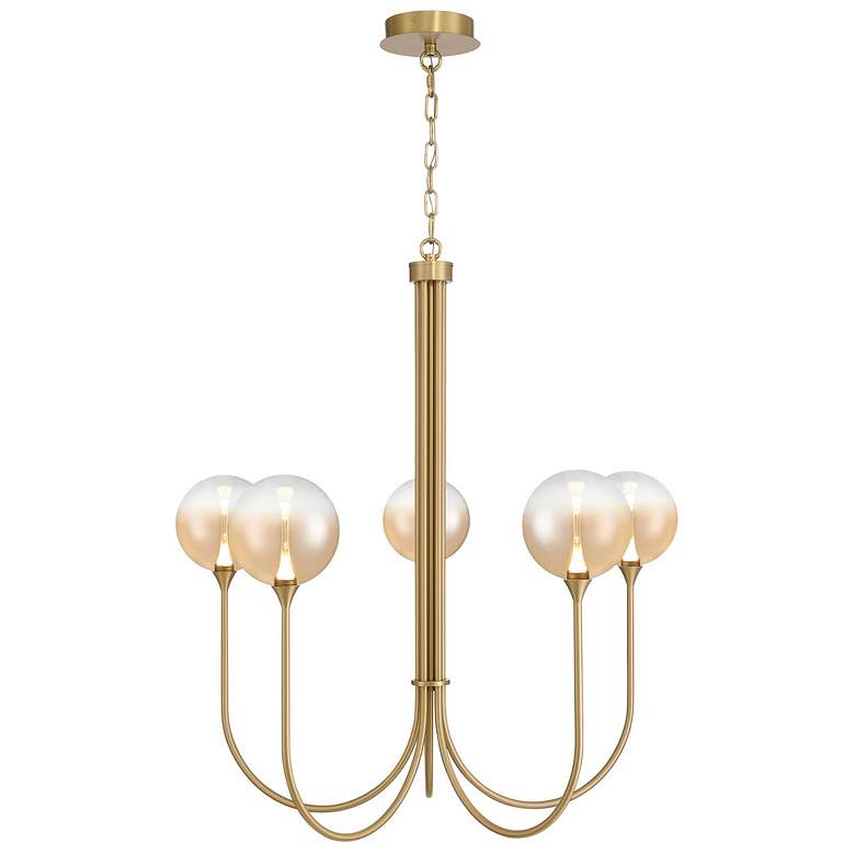 Image 1 Eurofase Iissa, Chandelier, 5-Light, 34", Gold, Amber Glass