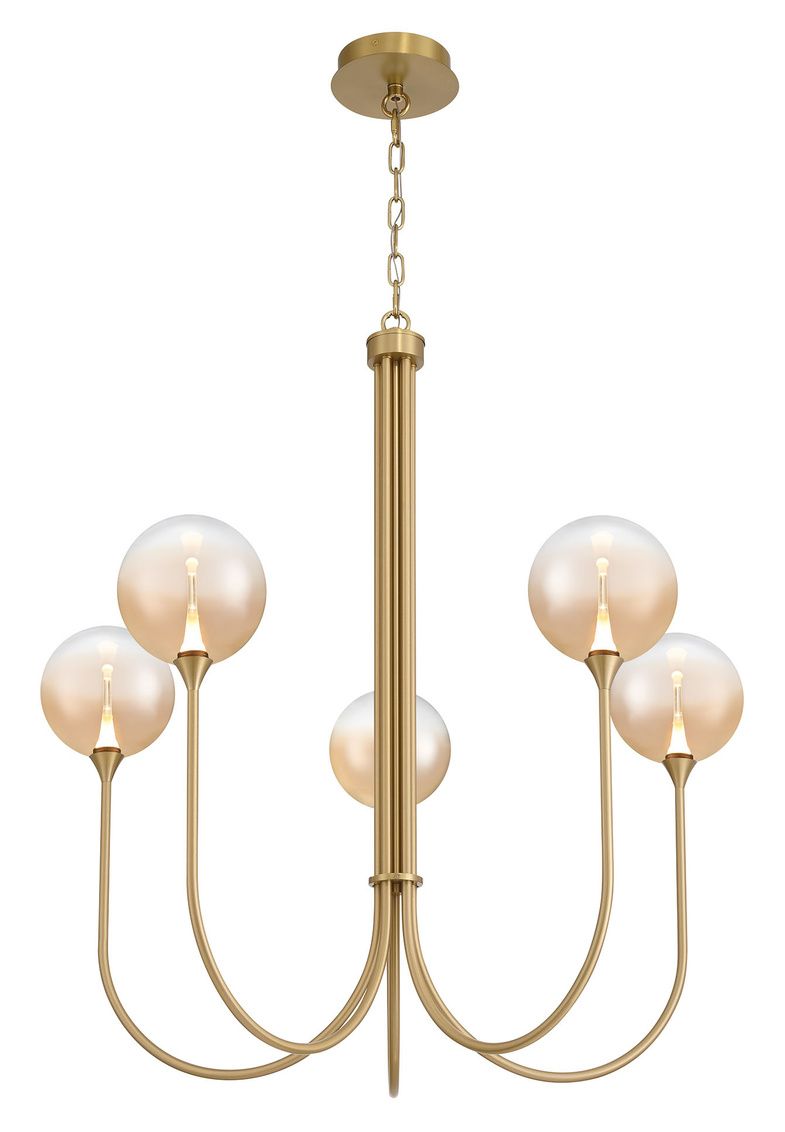 Image 2 Eurofase Iissa, Chandelier, 5-Light, 34", Gold, Amber Glass more views