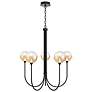 1_Eurofase Iissa, Chandelier, 5-Light, 34", Matte Black, Amber Glass