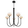 2_Eurofase Iissa, Chandelier, 5-Light, 34", Matte Black, Amber Glass more views