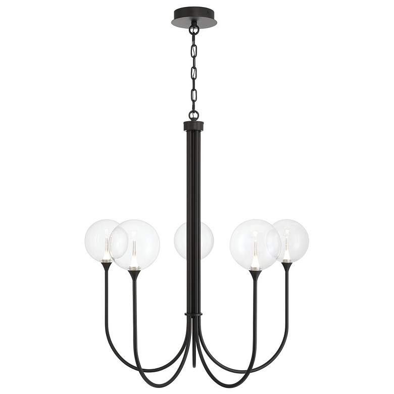 Image 1 Eurofase Iissa, Chandelier, 5-Light, 34", Matte Black, Clear Glass