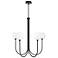 Eurofase Iissa, Chandelier, 5-Light, 34", Matte Black, Clear Glass