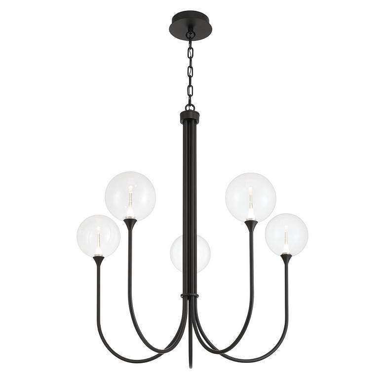 Image 2 Eurofase Iissa, Chandelier, 5-Light, 34", Matte Black, Clear Glass more views