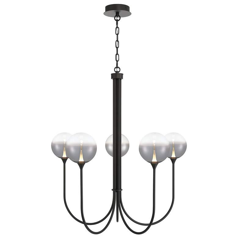 Image 1 Eurofase Iissa, Chandelier, 5-Light, 34", Matte Black, Smoked Glass