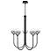 Eurofase Iissa, Chandelier, 5-Light, 34", Matte Black, Smoked Glass
