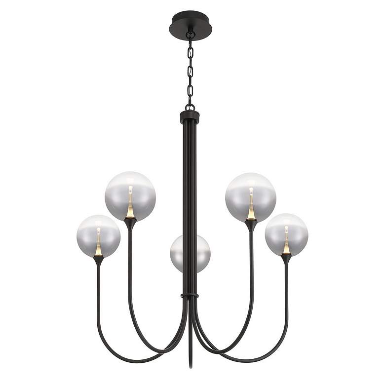 Image 2 Eurofase Iissa, Chandelier, 5-Light, 34", Matte Black, Smoked Glass more views