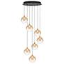 1_Eurofase Iissa, Chandelier, 7-Light, 21", Gold, Amber Glass