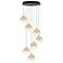 Eurofase Iissa, Chandelier, 7-Light, 21", Gold, Amber Glass