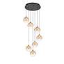 2_Eurofase Iissa, Chandelier, 7-Light, 21", Gold, Amber Glass more views