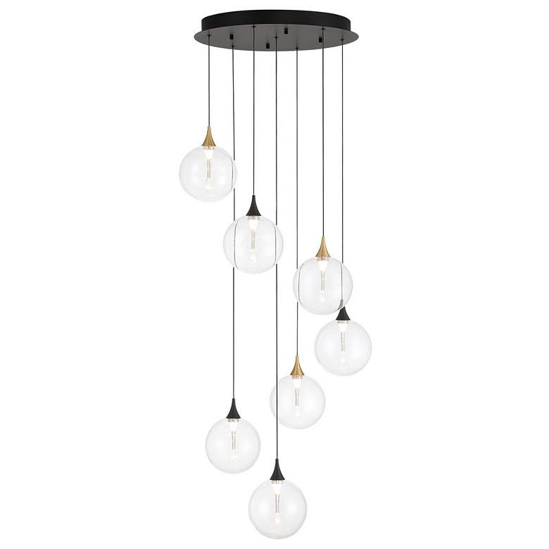 Image 1 Eurofase Iissa, Chandelier, 7-Light, 21", Gold-Black Mix, Clear Glass