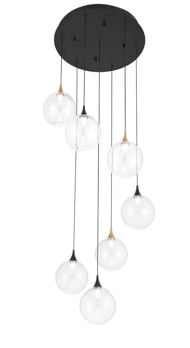 Image 2 Eurofase Iissa, Chandelier, 7-Light, 21", Gold-Black Mix, Clear Glass more views