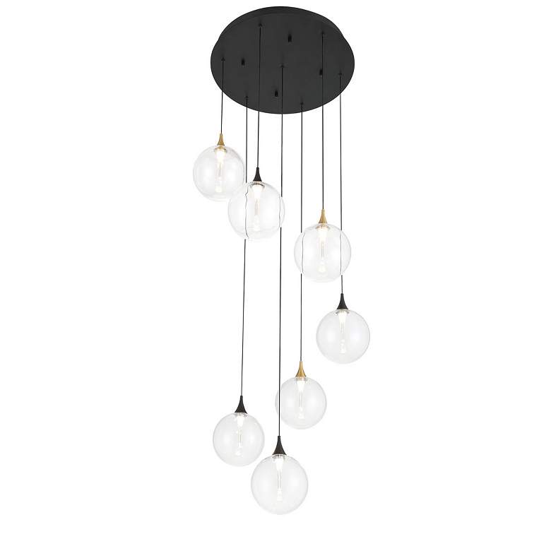 Image 2 Eurofase Iissa, Chandelier, 7-Light, 21", Gold-Black Mix, Clear Glass more views