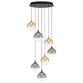 Image1 of Eurofase Iissa, Chandelier, 7-Light, 21", Gold-Black Mix, Mixed Glass
