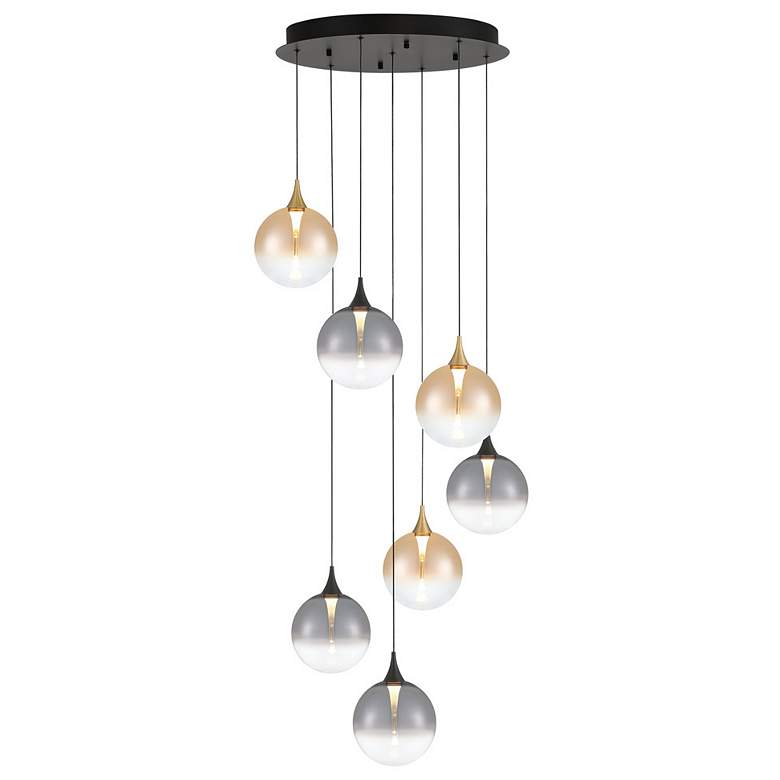 Image 1 Eurofase Iissa, Chandelier, 7-Light, 21", Gold-Black Mix, Mixed Glass