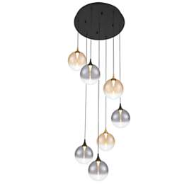 Image2 of Eurofase Iissa, Chandelier, 7-Light, 21", Gold-Black Mix, Mixed Glass more views