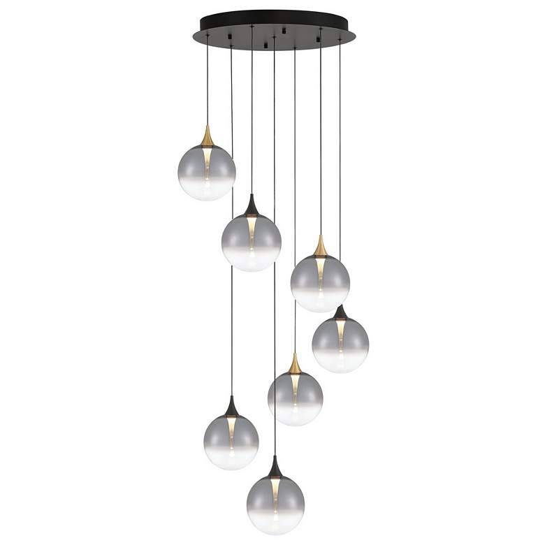Image 1 Eurofase Iissa, Chandelier, 7-Light, 21", Gold-Black Mix, Smoked Glass