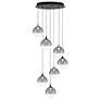 1_Eurofase Iissa, Chandelier, 7-Light, 21", Gold-Black Mix, Smoked Glass