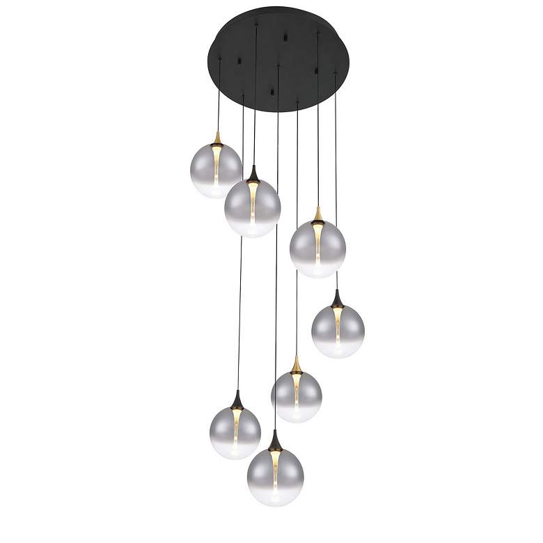 Image 2 Eurofase Iissa, Chandelier, 7-Light, 21", Gold-Black Mix, Smoked Glass more views