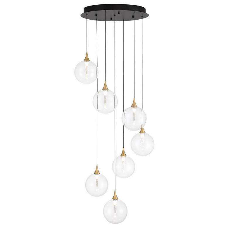 Image 1 Eurofase Iissa, Chandelier, 7-Light, 21", Gold, Clear Glass