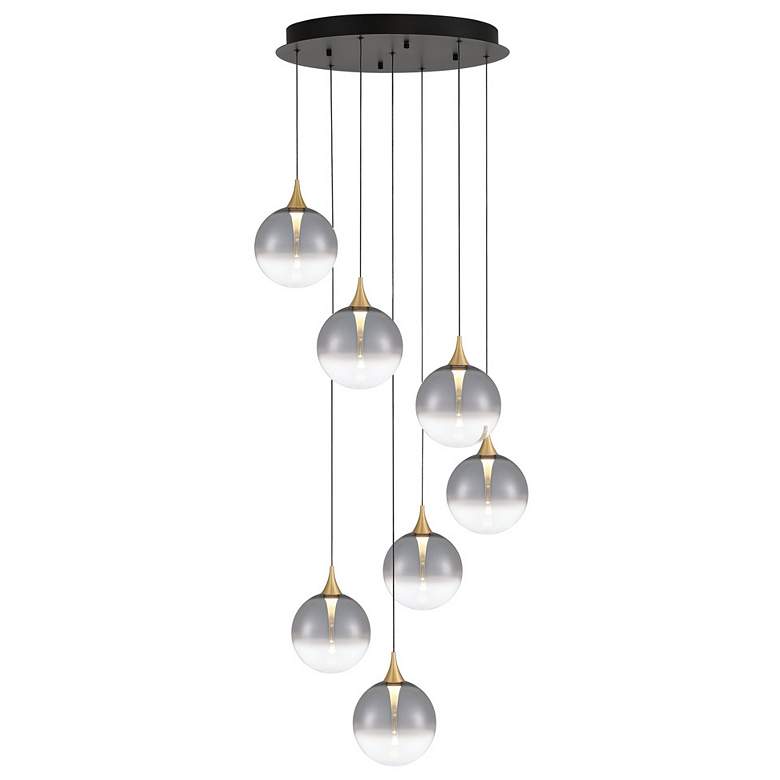 Image 1 Eurofase Iissa, Chandelier, 7-Light, 21", Gold, Smoked Glass