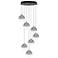 Eurofase Iissa, Chandelier, 7-Light, 21", Gold, Smoked Glass