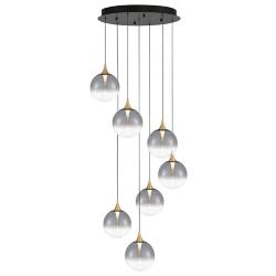 Eurofase Iissa, Chandelier, 7-Light, 21", Gold, Smoked Glass