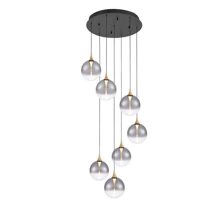 Image 2 Eurofase Iissa, Chandelier, 7-Light, 21", Gold, Smoked Glass more views