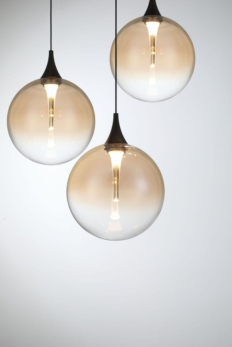 Image 2 Eurofase Iissa, Chandelier, 7-Light, 21", Matte Black, Amber Glass more views