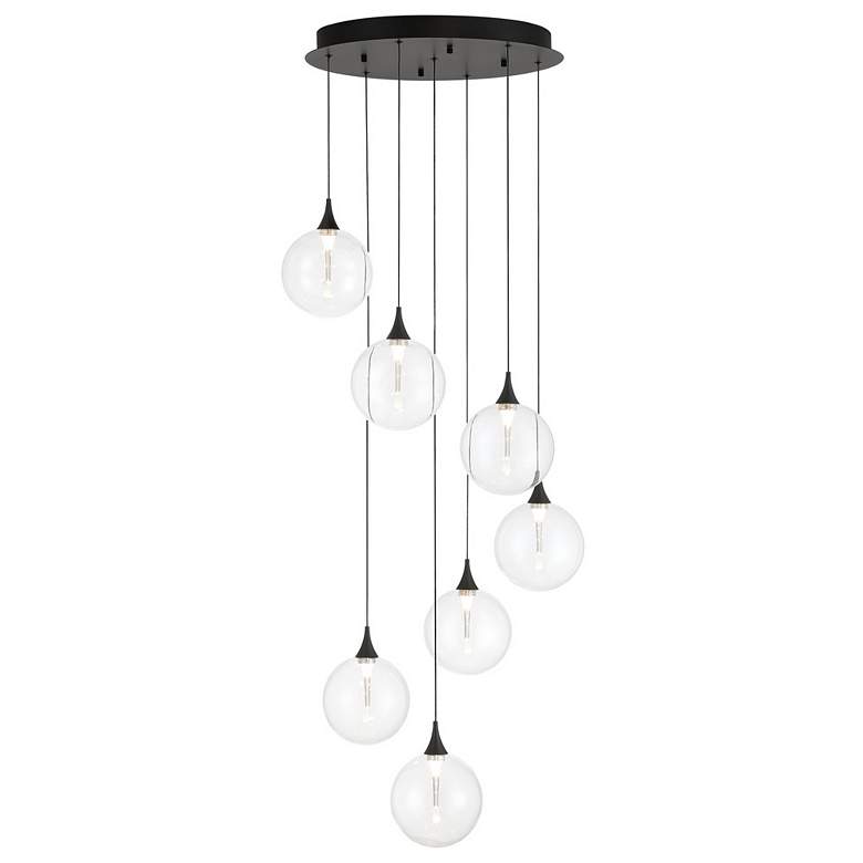 Image 1 Eurofase Iissa, Chandelier, 7-Light, 21", Matte Black, Clear Glass