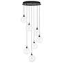1_Eurofase Iissa, Chandelier, 7-Light, 21", Matte Black, Clear Glass