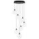 Eurofase Iissa, Chandelier, 7-Light, 21", Matte Black, Clear Glass