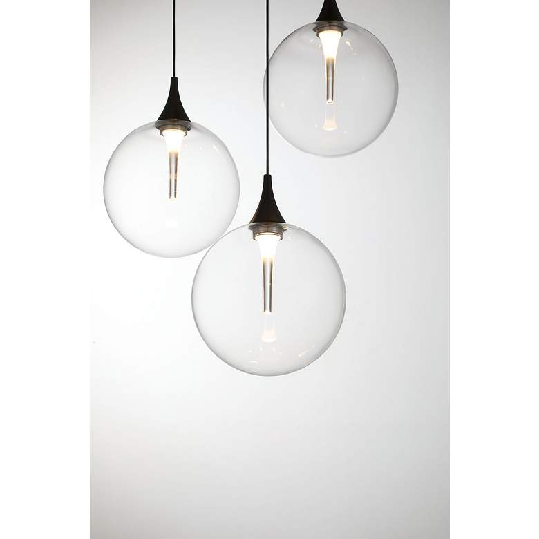 Image 2 Eurofase Iissa, Chandelier, 7-Light, 21", Matte Black, Clear Glass more views