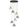 1_Eurofase Iissa, Chandelier, 7-Light, 21", Matte Black, Mixed Glass