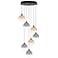 Eurofase Iissa, Chandelier, 7-Light, 21", Matte Black, Mixed Glass