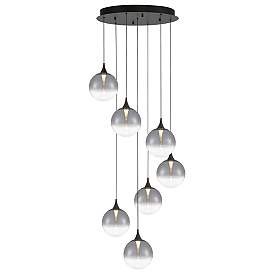 Image1 of Eurofase Iissa, Chandelier, 7-Light, 21", Matte Black, Smoked Glass