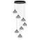 Eurofase Iissa, Chandelier, 7-Light, 21", Matte Black, Smoked Glass