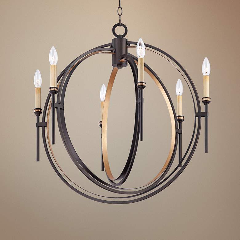 Image 1 Eurofase Infinity 26 3/4 inch Wide Bronze and Gold Chandelier