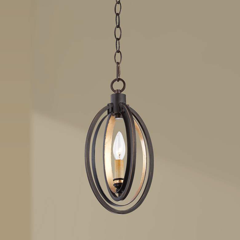 Image 1 Eurofase Infinity 7" Wide Bronze and Gold Pendant