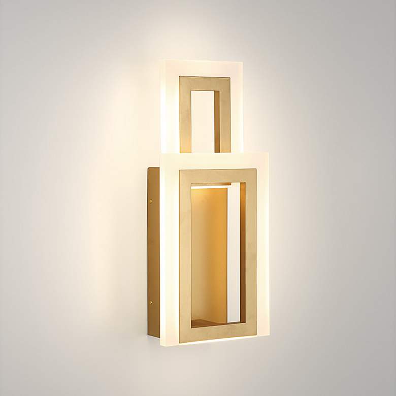 Image 1 Eurofase Inizio 16" High Matte Gold LED Wall Sconce