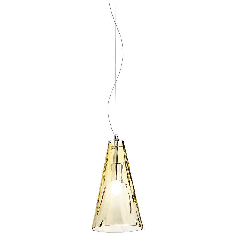 Image 1 Eurofase Isolo 7" Wide Chrome and Amber Glass Mini Pendant