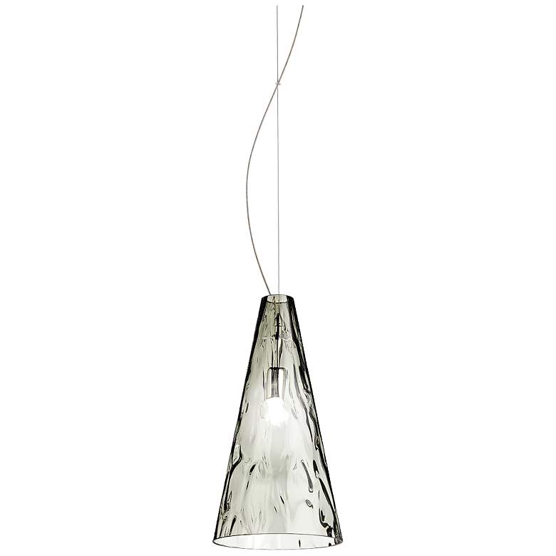 Image 1 Eurofase Isolo 9 1/2 inchW Chrome and Smoke Glass Mini Pendant