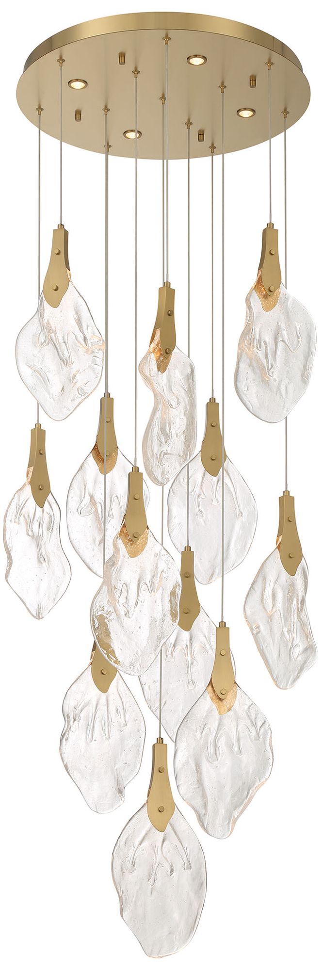 Image 2 Eurofase Jateo 16-Light 24" Gold Integrated LED Multi Drop Chandelier more views