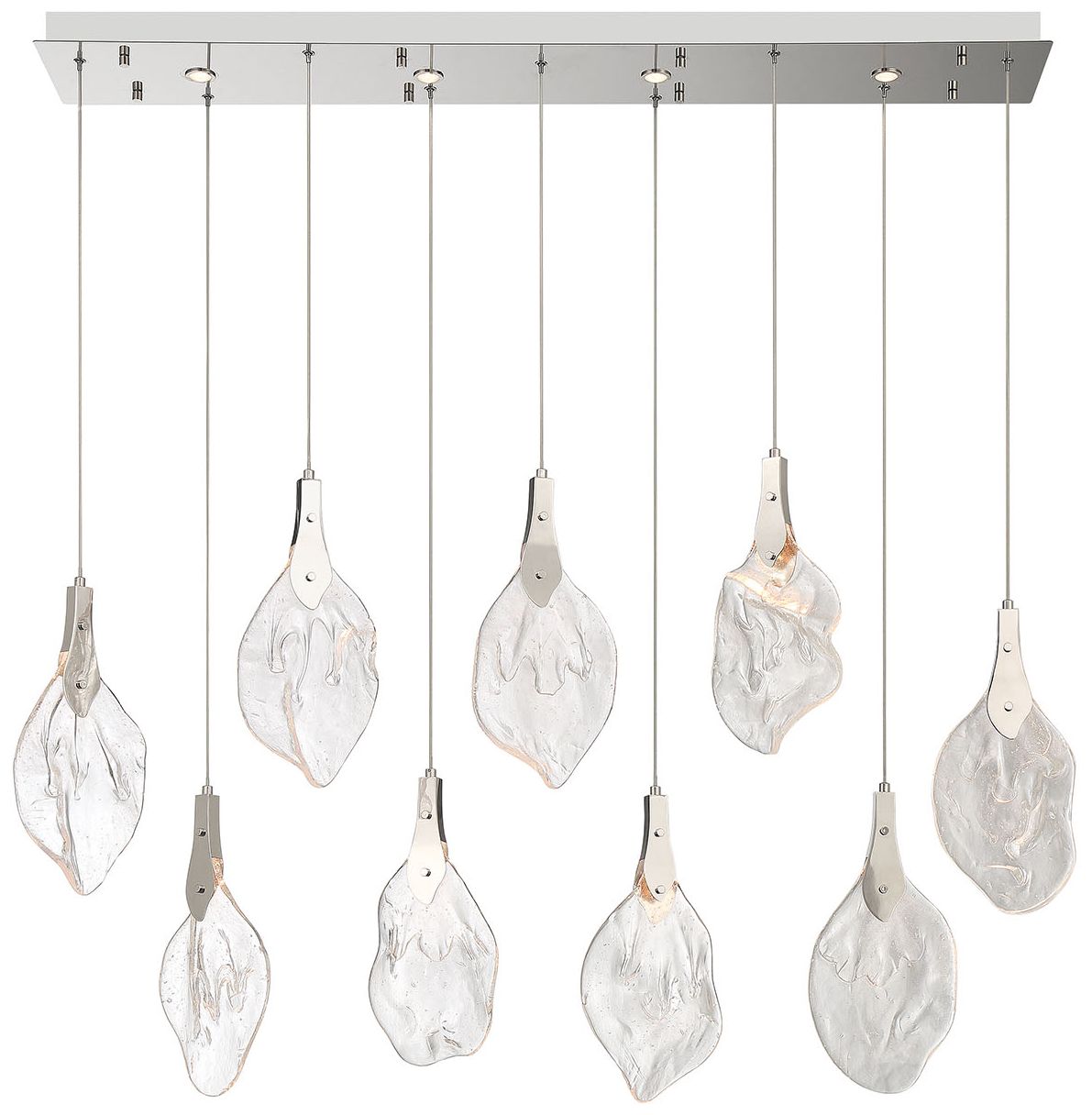 Eurofase Jateo 51 inch Integrated LED Linear Chandelier, Polished Nickel