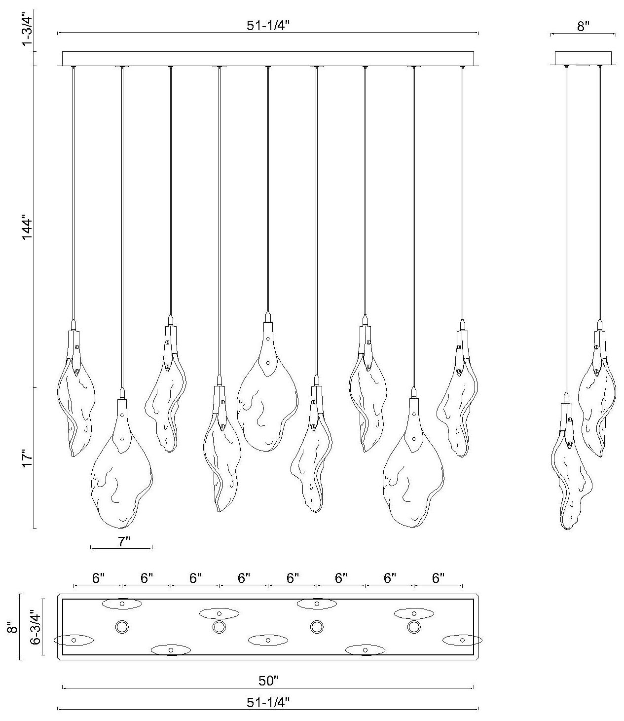 Image 3 Eurofase Jateo 51 inch Integrated LED Linear Chandelier, Polished Nickel more views