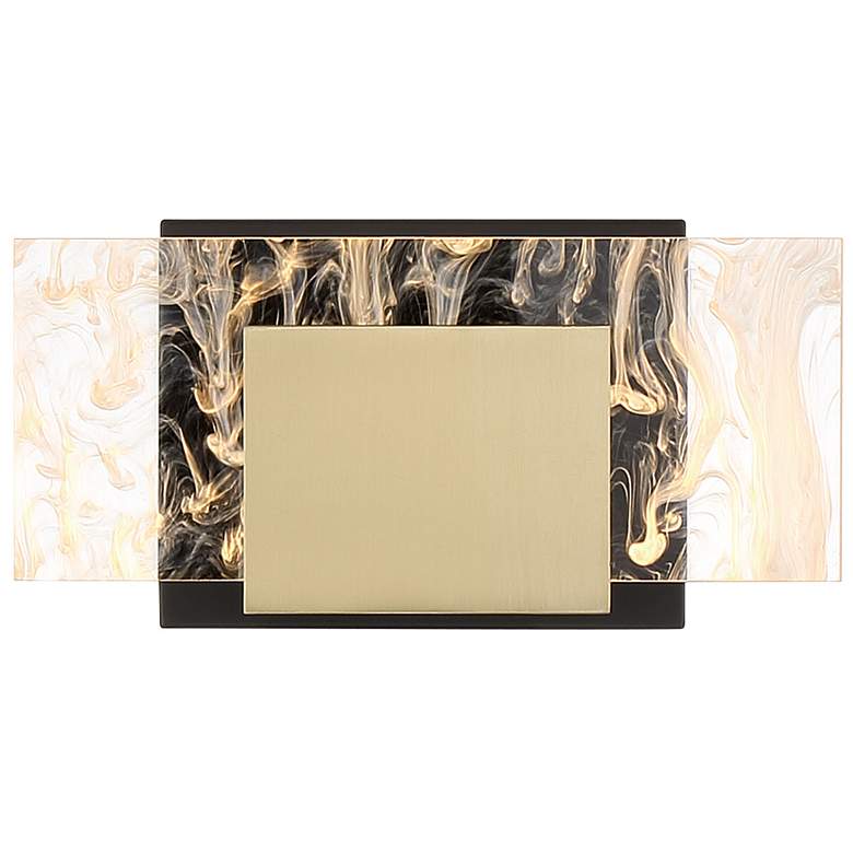 Image 1 Eurofase Kasha 1 Light Vanity in Black and Brass