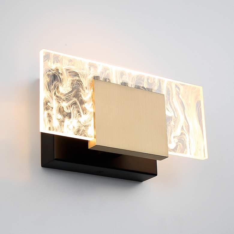 Image 1 Eurofase Kasha 1 Light Vanity in Black and Brass
