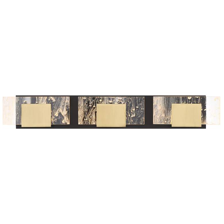 Image 1 Eurofase Kasha 3 Light Vanity in Black and Brass