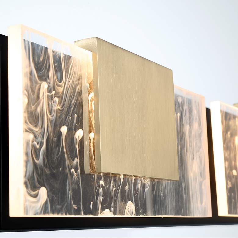 Image 3 Eurofase Kasha 3 Light Vanity in Black and Brass more views