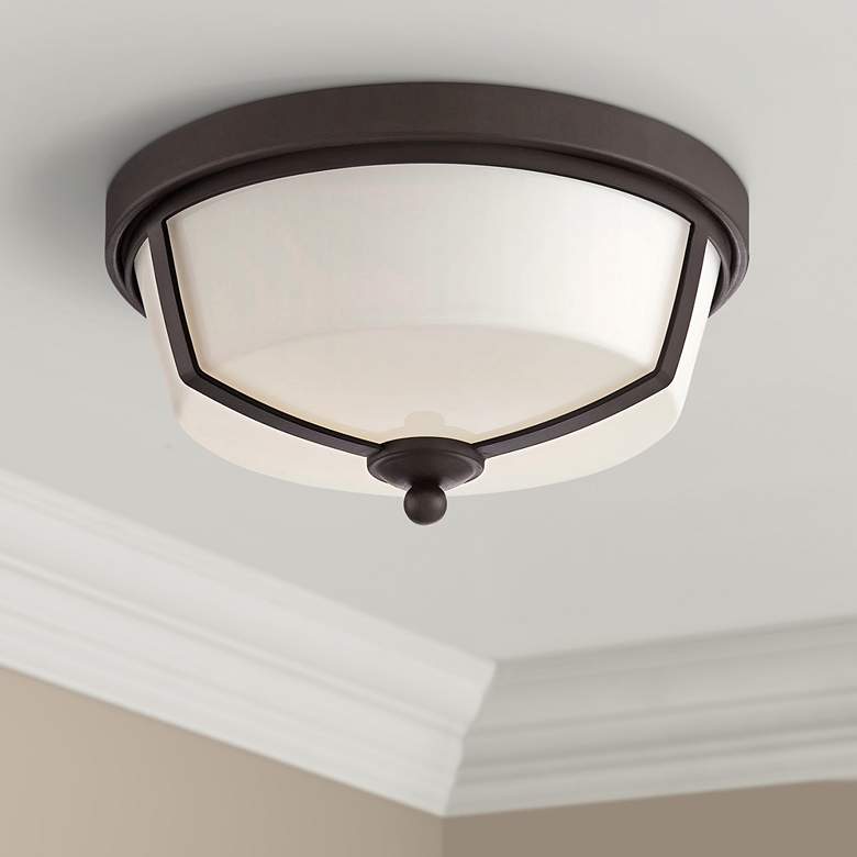 Image 1 Eurofase Kate 12" Wide Bronze 2-Light LED Ceiling Light